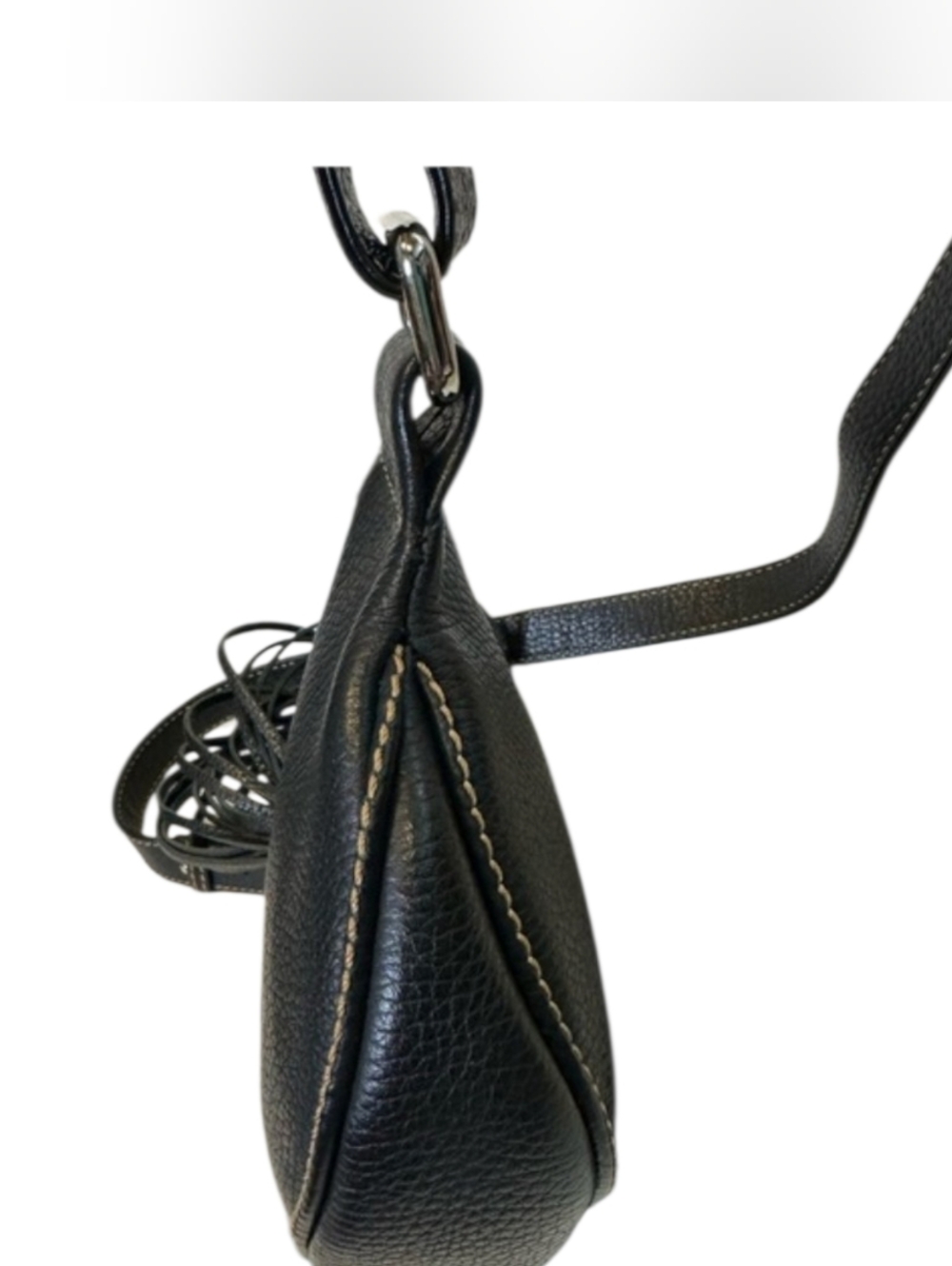 CHANEL Black Crescent Leather Shoulder/crossbody Bag with Tassel Accent - Picture 5 of 11